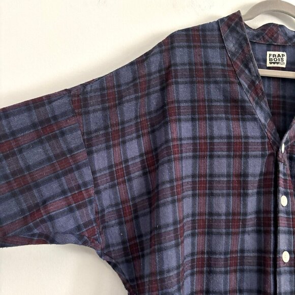 Frapbois Half Japanese Brand Blue and Red Plaid Long Sleeve Dress Women’s Size 1 - Picture 4 of 12